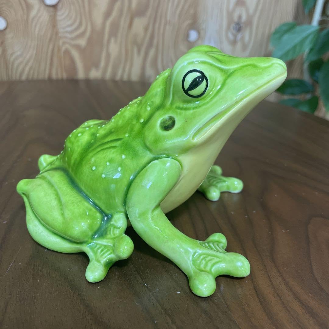 Amazon.co.jp: カエル 蛙 置物 1978年 アンティーク 縁起物 風水